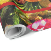 Kerstboom Rood Rood Rand Charge Cheeful Cadeaupapier (Rol Hoek)