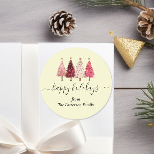 Kerstboom Rood Roze Citroen Maatwerk Ronde Sticker