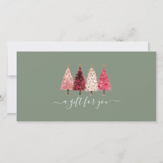 Kerstboom Rood Roze Groen Cadeaubon (Voorkant)