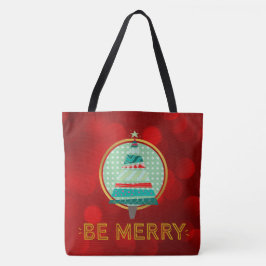 Kerstboom Rood Sparkly zijn Merry Canvas tas
