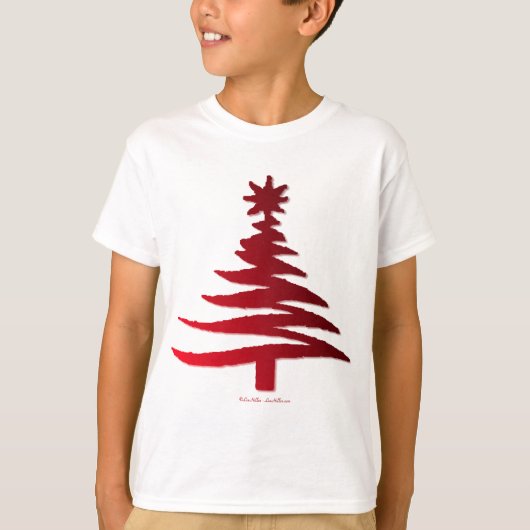 Kerstboom Rood T-shirt (Voorkant)