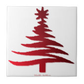 Kerstboom Rood Tegeltje (Voorkant)