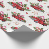 Kerstboom Rood Waterverf Holidage Cadeaupapier (Hoek)