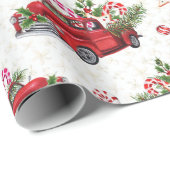 Kerstboom Rood Waterverf Holidage Cadeaupapier (Rol Hoek)