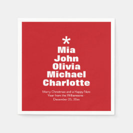 Kerstboom rood wit, aangepast papier servet