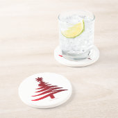 Kerstboom Rood Zandsteen Onderzetter (Zijkant)