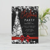 Kerstboom Rood Zilver Bedrijf + Reisschema Kaart (Staand voorkant)