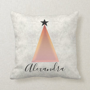 Kerstboom Roos Gold Marble Name Kussen