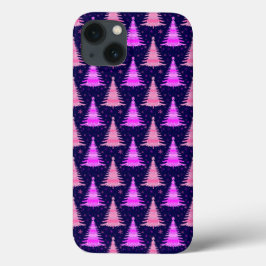 Kerstboom Roze Blauw Patroonontwerp Case-Mate iPhone Case