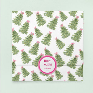 Kerstboom & Roze Bow Holiday Tissue Papier