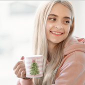 Kerstboom, Roze Bow & Stripes Vakantie Mok