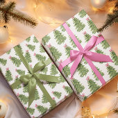 Kerstboom & Roze Bow Vakantie inpakpapier