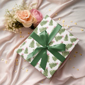 Kerstboom & Roze Bow Vakantie inpakpapier