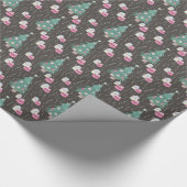 Kerstboom Roze Cadeau Prettige feestdagen Cadeaupapier (Hoek)