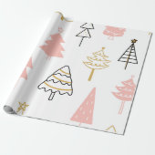 Kerstboom Roze goud Cadeaupapier (Uitgerold)