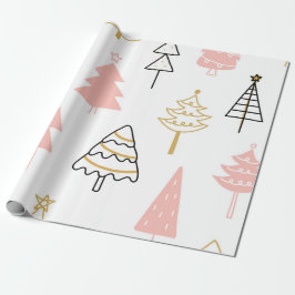 Kerstboom Roze goud Cadeaupapier