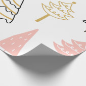 Kerstboom Roze goud Cadeaupapier (Hoek)