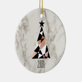 Kerstboom Roze Goud Marmer Keramisch Ornament (Rechts)