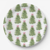 Kerstboom Roze Kerst Party Papier Bord (Voorkant)
