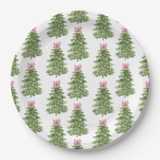 Kerstboom Roze Kerst Party Papier Bord (Voorkant)
