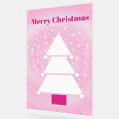 Kerstboom roze sneeuwvlokken acryl bord (Hoek)