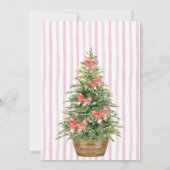 Kerstboom Roze Strik Bruids Bruiloftfeest Kaart (Achterkant)