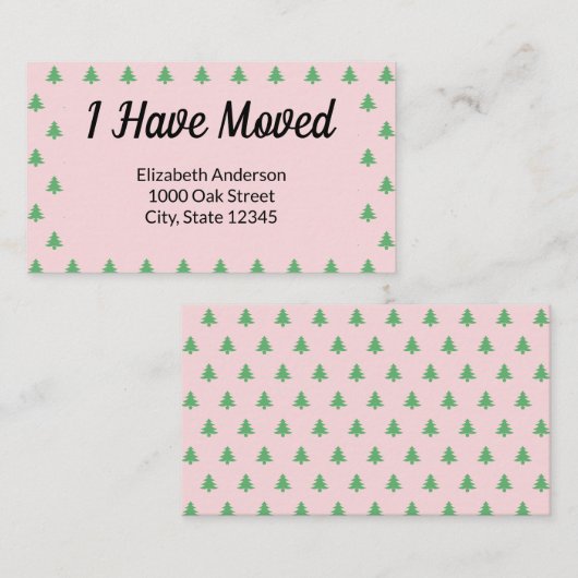 Kerstboom Roze Vakantie Bewegende aankondiging (Voorkant / Achterkant)