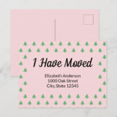 Kerstboom Roze Vakantie Bewegende aankondiging Briefkaart (Voorkant / Achterkant)