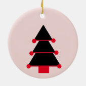 Kerstboom Roze Zwart Rood Modern Keramisch Ornament (Achterkant)
