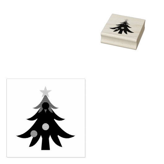 kerstboom rubberstempel (Gestempeld)