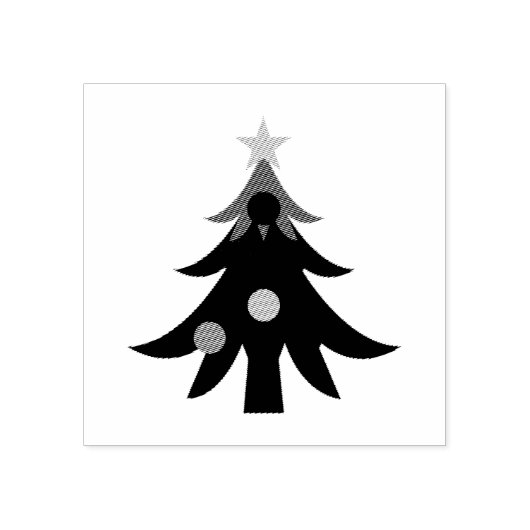 kerstboom rubberstempel (Afrduk)