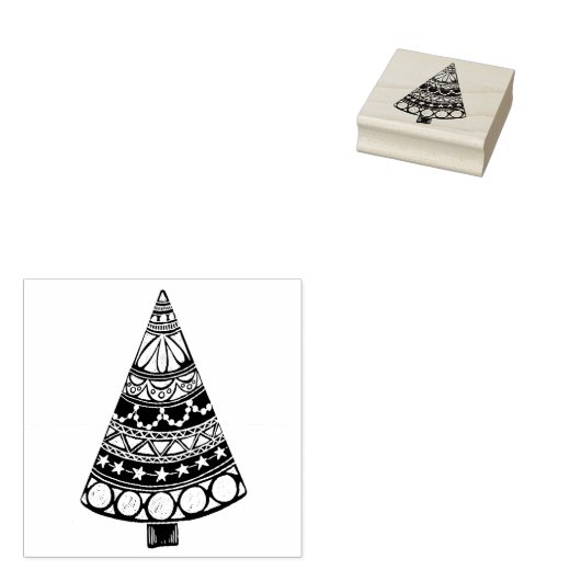 kerstboom rubberstempel (Gestempeld)