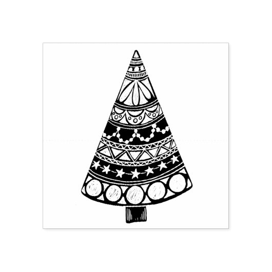 kerstboom rubberstempel (Afrduk)