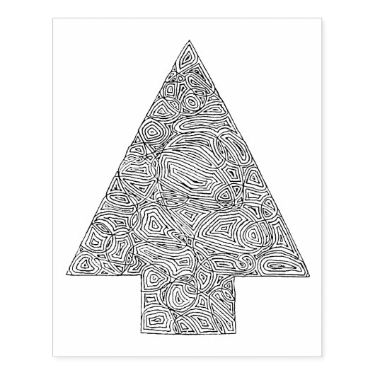 kerstboom rubberstempel (Afrduk)