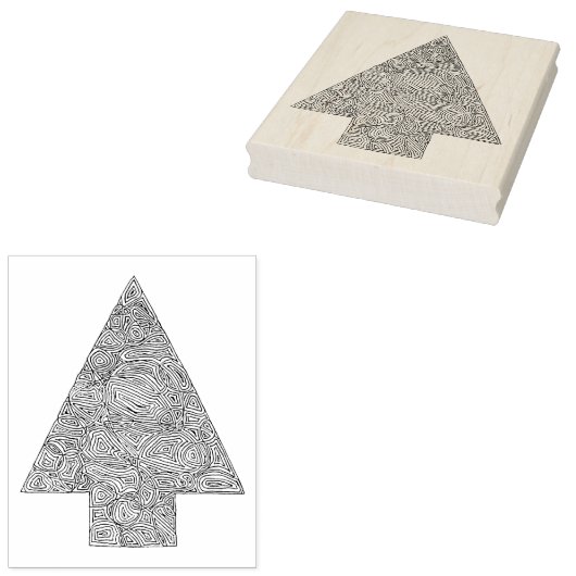 kerstboom rubberstempel (Gestempeld)