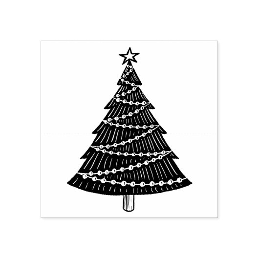 kerstboom rubberstempel (Afrduk)
