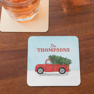kerstboom Rustic Truck - Aangepaste Vintage Bier Onderzetter