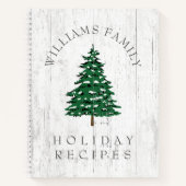 kerstboom Rustic Weathered Wood Family Recipe Notitieboek (Voorkant)