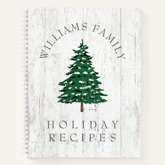 kerstboom Rustic Weathered Wood Family Recipe Notitieboek (Voorkant)