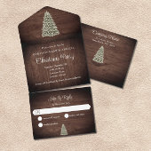 kerstboom Rustic Wood Company Holiday Party All In One Uitnodiging