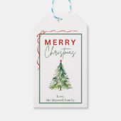 Kerstboom Rustiek Green Plaid Gift Label Cadeaulabel (Voorkant)