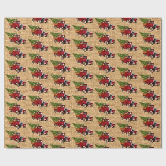  kerstboom Rustige Rood Vracht Cadeaupapier (Vlak)