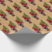  kerstboom Rustige Rood Vracht Cadeaupapier (Hoek)