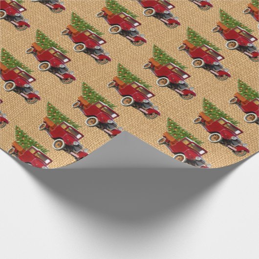  kerstboom Rustige Rood Vracht Cadeaupapier (Hoek)