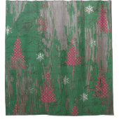 kerstboom - rustisch douchegordijn (Voorkant)