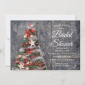 Kerstboom Rustisch Vrijgezellenfeest met hout Kaart (Voorkant)