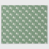 Kerstboom Sage Green Cadeaupapier (Vlak)