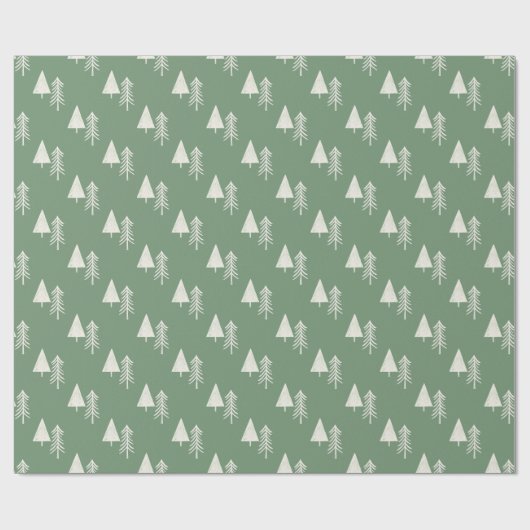Kerstboom Sage Green Cadeaupapier (Vlak)