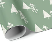 Kerstboom Sage Green Cadeaupapier (Rol Hoek)