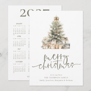 Kerstboom Sage Script 2027 Kalender Feestdagenkaart